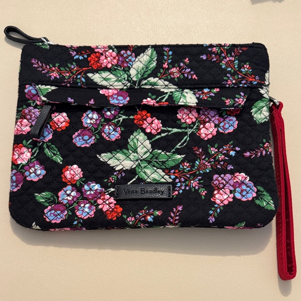 Vera Bradley Black Multicolor Floral Clutch